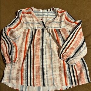 Striped Blouse with Multicolor Stripes